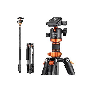 Tripé de Fibra de Carbono K&F D254C1+BH-28L