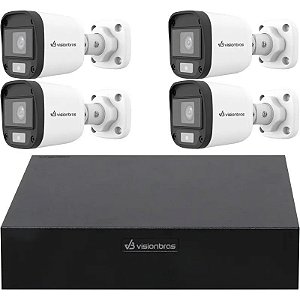 Kit DVR CCTV Visionbras VB-KIT800-FC com 4 Câmeras Full Color