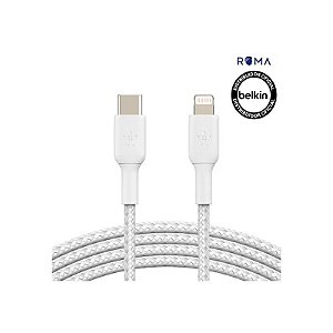 Cabo Belkin Boostcharge USB-C/Lightning 1M Braided Branco CAA004BT1MWH
