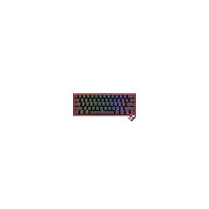 Teclado Gamer Mecânico Redragon K616-RGB Fizz Pro Mini Sem Fio / RGB / Vermelho / Inglês - Preto