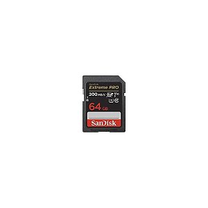 Cartão de Memória SD Sandisk Extreme Pro V30 U3 64GB 4K
