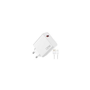 Carregador Tomada Xiaomi MDY-14-Ee USB-C / 120W - Branco + Cabo USB / USB-C
