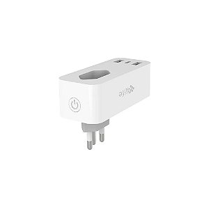 Adaptador para Tomada 4LIFE Wi-Fi Smart Plug Powerhub FLP10A3UBR - Wi-Fi - USB/USB-C - Bivolt - Branco