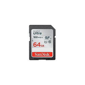 Cartão de Memória Sandisk Ultra SDSDUNR-064G-GN3IN - 64GB - SD - 100MB/s