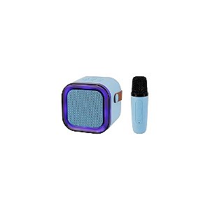 Caixa de Som Midi Pro MDP-005 - USB/Aux/SD - Bluetooth - 5W - com 2 Microfones - Azul