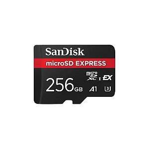 Cartão de Memória Micro SD de 256GB Sandisk Express SDSQXFN-256G-GN4NN Preto/Vermelho