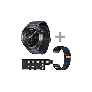 Relógio G-Tide R80 Pro com Bluetooth - Cinza/Azul + 2 Pulseiras