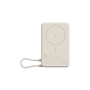 Carregador Portátil Sem Fio Xiaomi Magnetic Power Bank WPB1007Z 10.000 Mah Saída USB-C - Bege