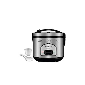 Panela Elétrica de Arroz Mondial Practic 6I Premium PE-43-6X 500 Watts 127V ~ 60HZ - Prata/Preta