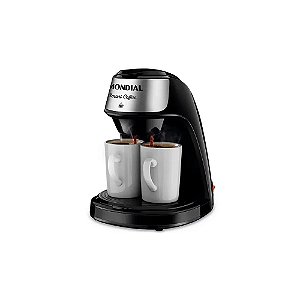 Cafeteira Mondial Smart Coffee C-42-2X-Bi 500 Watts 127V ~ 60Hz com 2 Xícaras - Preta/Prata