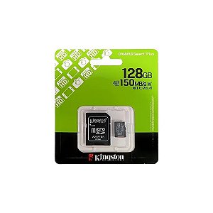 Cartão de Memória Micro SD de 128GB Kingston Canvas Select Plus SDCS3/128GB - Preto