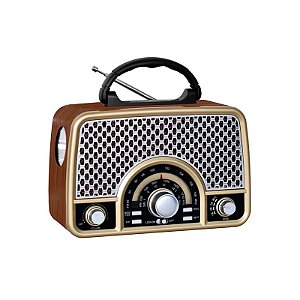 Rádio Portátil Megastar RX2154BTG 600 Watts com Bluetooth Bivolt - Marrom/Dourado