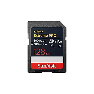 Cartão de Memória SD Sandisk Extreme Pro 300-300 MB/s U3 V90 Uhs-II 128 GB (SDSDXDM-128G-GN4IN)