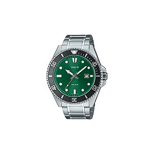 Relógio Casio MDV-107D-3A2VDF Analógico Masculino - Prata/Verde