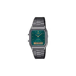 Relógio Casio Vintage AQ-230EGG-3ADF Analógico/Digital Unissex - Cinza/Verde