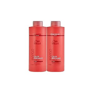 Kit Wella Invigo Brilliance Shampoo Grossos 1L + Condicionador 1L
