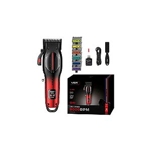 Cortador de Cabelo VGR V-026 Recarregável - Vermelho