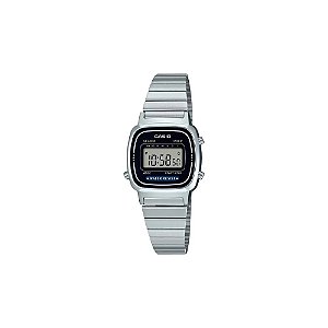 Relógio Casio LA670WA-1DF Digital Feminino Prata/Preto