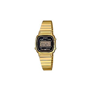 Relógio Casio LA670WGA-1DF Digital Feminino - Dourado/Preto