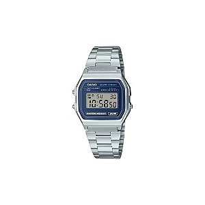 Relógio Casio Vintage A158WEA-2DF Digital Unissex Prata/Azul Digital