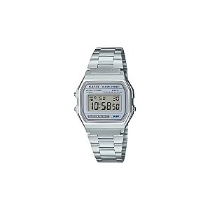 Relógio Casio A158WEA-7DF Digital Feminino - Prata/Prata