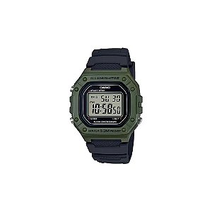 Relógio Casio Illuminator W-218H-3AVDF Digital Masculino - Preto/Verde