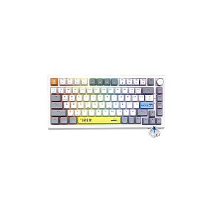 Teclado Gamer Mecânico Onikuma G52 75% RGB USB Switch Azul - Branco