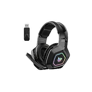 Fone de Ouvido Gamer Onikuma Gaming B100 RGB Sem Fio - Preto