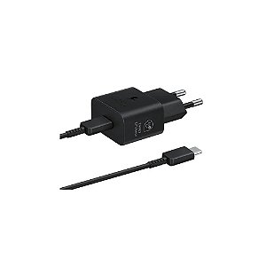 Carregador Samsung EP-T2510XBEGWW USB-C 25 W - Preto + Cabo USB-C