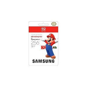 Cartão de Memória Micro SD Samsung Express Super Mario 256GB com 800MB/s para Nintendo Switch 2