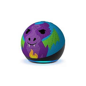 Caixa de Som Inteligente Amazon Echo Dot Alexa 5ª Geração - Crianças Dragão de Fogo (2022)