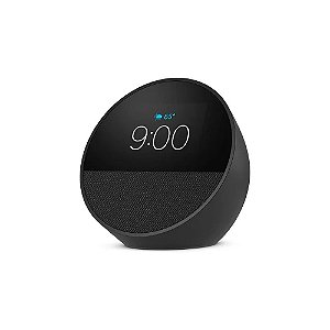 Caixa de som inteligente Alexa Echo Spot com Relógio Bluetooth Wifi Preta