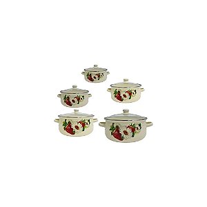 Kit de Panela Esmaltada MK2439 - 5 Peças