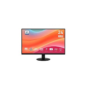Monitor MSI Pro MP243L E14 23.8" Full HD (1920 X 1080), 1MS, 100HZ, Ips, 1XHDMI 1.4, 1XDISPLAYPORT 1.2, 1XConector de Áudio, Preto