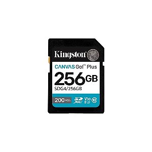Cartão SD 256GB Kingston Canvas Go 200MB/s C10 V30 SDG4/256GB A2 U3 A2