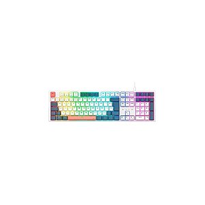 Teclado Redragon K668WBO Trundle RGB Usa Switches Vermelho Branco/Preto/Vermelho