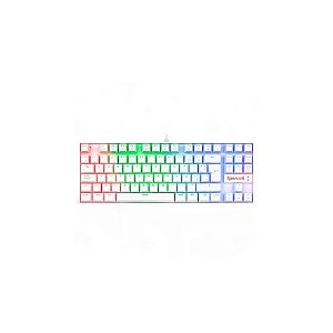 Teclado Gamer Mecânico Redragon Kumara K552W, RGB 80% USB, Switch Outemu Blue, Inglês, Branco