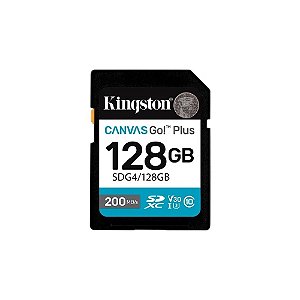 Cartão SD 128GB Kingston Canvas Go 200MB/s C10 V30 SDG4/128GB A2 U3 A2
