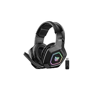 Fone Onikuma com Microfone B100 Wireless RGB BT/2.4G Preto com Fio