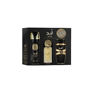 Perfume Lattafa Asad Edp 100ml + Spray de Cabelo 50ml + Spray 200ml - Masculino