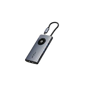 Hub FTX CT-HUBL3-Ag USB-C Multiquadro 8 Em 1 - Prateado