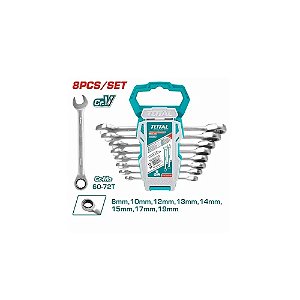 Kit Chave de Catraca Total THT102RK086 8 Peças