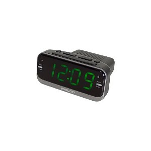 Rádio Relógio Philco PRR1012BT-GR FM USB 1,2" Preto