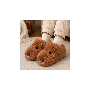 Pantufa Huachun Feminina Capivara Marrom 36 ao 41