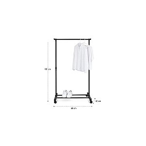 Cabideiro Sapateira Danny Home de Metal Preto 48x160cm