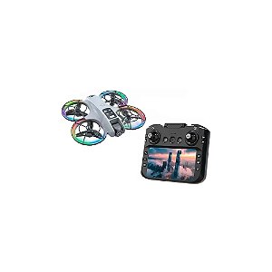 Drone Hetzer K200 Max com Controle/Tela/90°/200 Metros/2 Baterias - Cinza