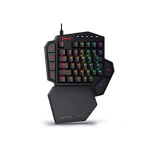 Teclado Gamer Redragon Diti K585 RGB Switch Marrom Cabo (Uma Mão) - Preto