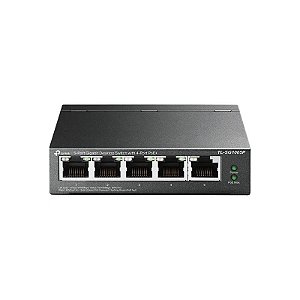 Switch TP-Link LS1008G com 5 Portas de 10/100/1000MBPS (4 Portas Poe +) Bivolt - Cinza