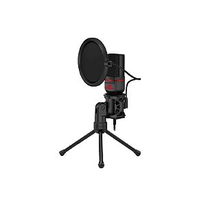 Microfone Redragon GM100 Seyfert com Filtro Pop/Tripé - Preto