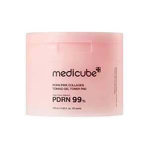 Disco Esfoliante Medicube Pink PDRN com Salmão, 70 Unidades.